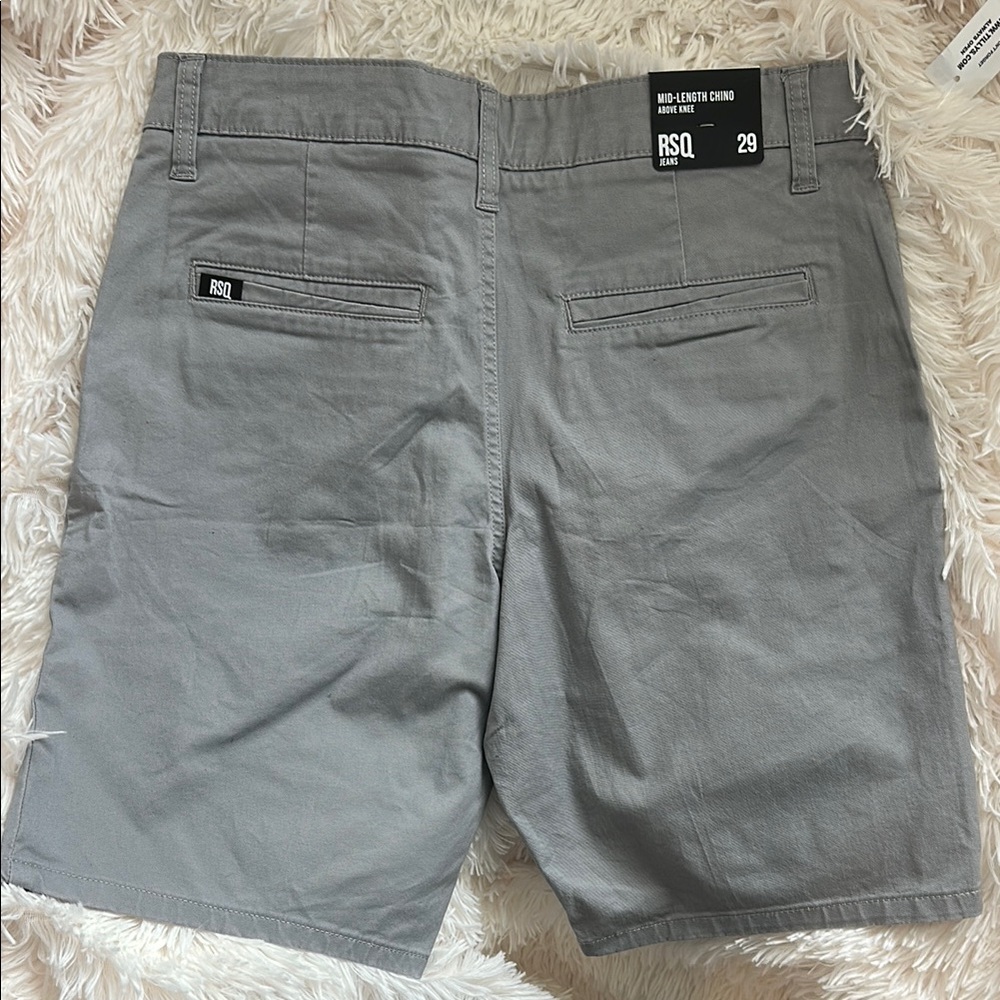 RSQ Gray Flat Front Casual Shorts - Picture 2 of 3